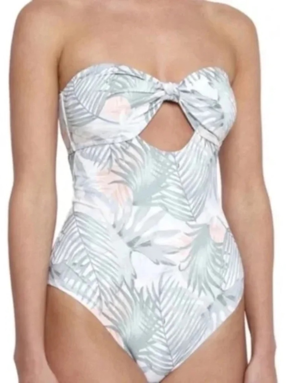 Eberjey Lulu Palmera Tropical Leaf One Piece Cutout Swimsuit Size Small